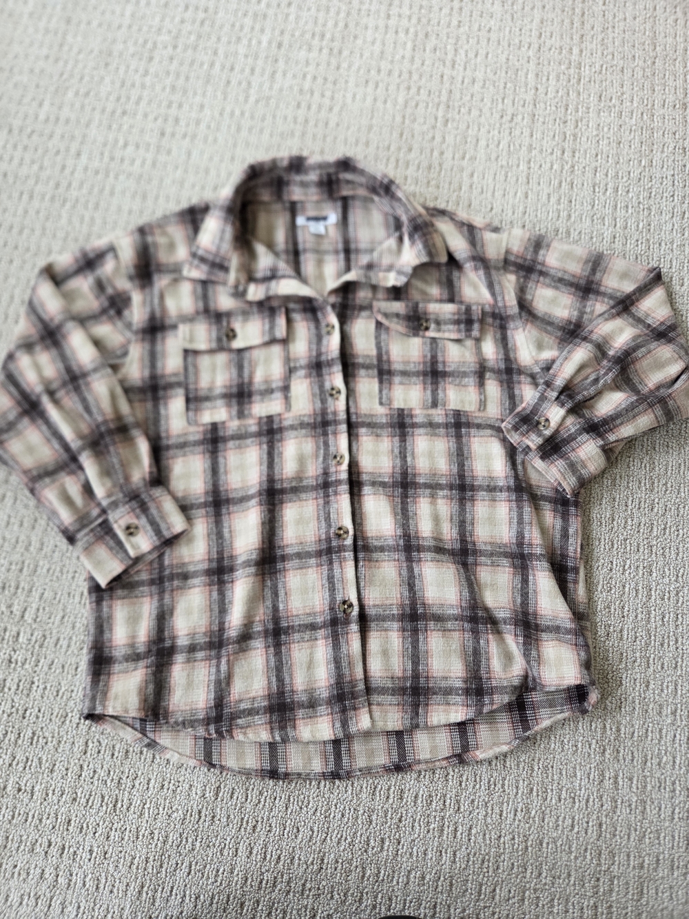 RSQ Plaid Bomber Jacket - Cream & Brown